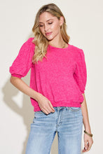 Load image into Gallery viewer, Zenana Round Neck Lantern Half Sleeve Sweater