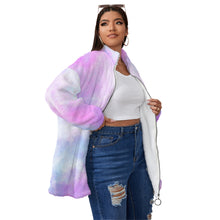 Load image into Gallery viewer, Ti Amo I love you Exclusive Brand Women's Fleece Stand-up Collar Coat With Zipper Closure(Plus Size)