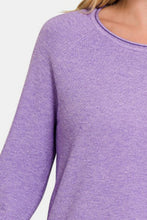 Load image into Gallery viewer, Zenana Rolled Round Neck Long Sleeve Sweater