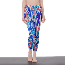 Load image into Gallery viewer, Ti Amo I love you - Exclusive Brand - White with Cardinal / Purple Monster / Sapphire Blue / Ball Blue -Casual Leggings