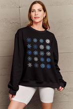 Load image into Gallery viewer, Simply Love Full Size Snowflakes Round Neck Sweatshirt
