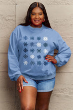 Load image into Gallery viewer, Simply Love Full Size Snowflakes Round Neck Sweatshirt