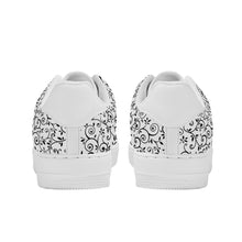 Load image into Gallery viewer, Ti Amo I love you - Exclusive Brand - White with Black Vines -Low Top Unisex Sneakers