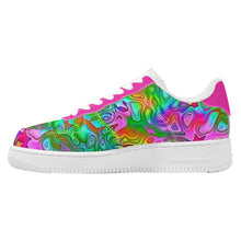 Load image into Gallery viewer, Ti Amo I love you - Exclusive Brand - Rainbow Kaleidescape & Hot Pink - Low Top Women's Sneakers
