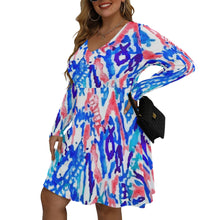 Load image into Gallery viewer, Ti Amo I love you - Exclusive Brand - Women's Plus Size V-neck Long Sleeve Dress