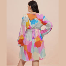 Load image into Gallery viewer, Ti Amo I love you - Exclusive Brand - Women's Plus Size V-neck Dress With Waistband