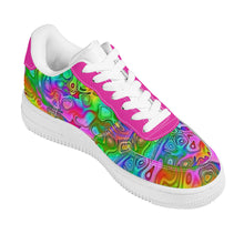 Load image into Gallery viewer, Ti Amo I love you - Exclusive Brand - Rainbow Kaleidescape & Hot Pink - Low Top Women's Sneakers