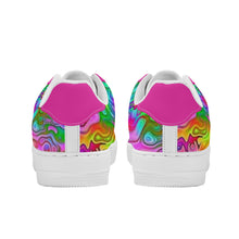 Load image into Gallery viewer, Ti Amo I love you - Exclusive Brand - Rainbow Kaleidescape & Hot Pink - Low Top Women's Sneakers