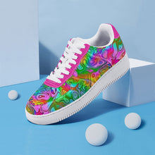 Load image into Gallery viewer, Ti Amo I love you - Exclusive Brand - Rainbow Kaleidescape & Hot Pink - Low Top Women's Sneakers