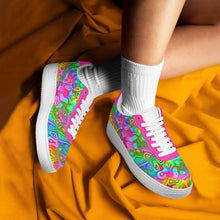 Load image into Gallery viewer, Ti Amo I love you - Exclusive Brand - Rainbow Kaleidescape & Hot Pink - Low Top Women's Sneakers