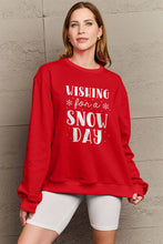 Load image into Gallery viewer, Simply Love Full Size WISHING FOR A SNOW DAY Round Neck Sweatshirt