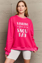 Load image into Gallery viewer, Simply Love Full Size WISHING FOR A SNOW DAY Round Neck Sweatshirt