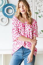 Load image into Gallery viewer, Heimish Full Size Leopard Exposed Seam Short Sleeve Top