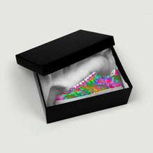 Load image into Gallery viewer, Ti Amo I love you - Exclusive Brand - Rainbow Kaleidescape & Hot Pink - Low Top Women's Sneakers