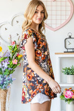 Load image into Gallery viewer, Heimish Full Size Ruffled Floral Round Neck Cap Sleeve Blouse