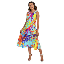Load image into Gallery viewer, Ti Amo I love you - Exclusive Brand - Color Splatter - Women's Sleeveless Dress With Diagonal Pocket