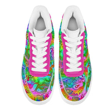 Load image into Gallery viewer, Ti Amo I love you - Exclusive Brand - Rainbow Kaleidescape & Hot Pink - Low Top Women's Sneakers