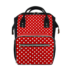 Load image into Gallery viewer, Ti Amo I love you Exclusive Brand  - Chili Pepper with White Polka Dots - Mommy Bag Multifunctional Waterproof Diaper Bag Ultra - Large Backpack