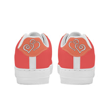 Load image into Gallery viewer, Ti Amo I love you - Exclusive Brand - Persimmom with Bittersweet - Double White Heart - Low Top Unisex Sneakers