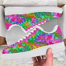 Load image into Gallery viewer, Ti Amo I love you - Exclusive Brand - Rainbow Kaleidescape & Hot Pink - Low Top Women's Sneakers