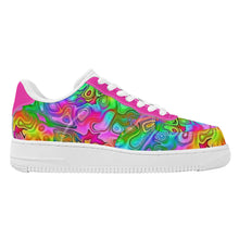 Load image into Gallery viewer, Ti Amo I love you - Exclusive Brand - Rainbow Kaleidescape & Hot Pink - Low Top Women's Sneakers