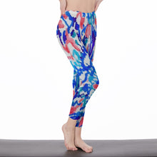 Load image into Gallery viewer, Ti Amo I love you - Exclusive Brand - White with Cardinal / Purple Monster / Sapphire Blue / Ball Blue -Casual Leggings