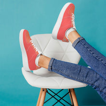 Load image into Gallery viewer, Ti Amo I love you - Exclusive Brand - Persimmom with Bittersweet - Double White Heart - Low Top Unisex Sneakers