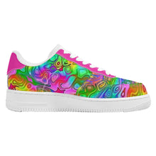 Load image into Gallery viewer, Ti Amo I love you - Exclusive Brand - Rainbow Kaleidescape & Hot Pink - Low Top Women's Sneakers