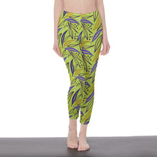 Load image into Gallery viewer, Ti Amo I love you - Exclusive Brand - Light Salad Green with Butterfly Bush Accents - Casual Leggings