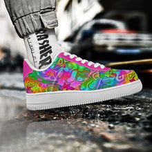 Load image into Gallery viewer, Ti Amo I love you - Exclusive Brand - Rainbow Kaleidescape & Hot Pink - Low Top Women's Sneakers