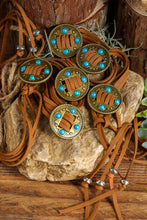 Load image into Gallery viewer, Chestnut Western Turquoise Decor Layered String Tassel Belt
