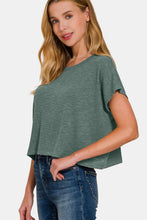 Load image into Gallery viewer, Zenana Round Neck Short Sleeve Crop T-Shirt
