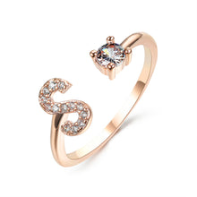 Load image into Gallery viewer, Womens New Design Adjustable 26 Initial Letter Ring Fashion Simple Elegant Jewelry
