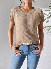 Load image into Gallery viewer, Round Neck Short Sleeve Knit Top
