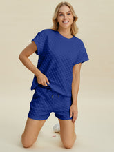 Load image into Gallery viewer, Double Take Full Size Texture T-Shirt and Shorts Set
