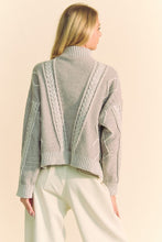 Load image into Gallery viewer, Davi &amp; Dani Cable-Knit Turtleneck Dropped Shoulder Sweater
