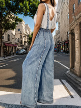 Load image into Gallery viewer, Adjustable Strap Wide Leg Denim Overalls
