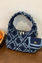 Load image into Gallery viewer, Raw Edge Denim Handbag with Pouch
