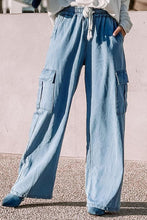 Load image into Gallery viewer, Drawstring Wide Leg Jeans with Pockets
