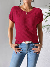 Load image into Gallery viewer, Round Neck Short Sleeve Knit Top
