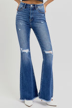 Load image into Gallery viewer, RISEN Full Size High Rise Distressed Raw Hem Flare Jeans
