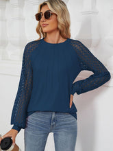 Load image into Gallery viewer, Round Neck Lace Long Sleeve Top
