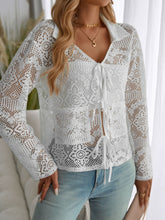 Load image into Gallery viewer, Devine Tied Collared Neck Long Sleeve Top
