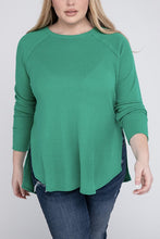 Load image into Gallery viewer, Plus Melange Baby Waffle Long Sleeve Top
