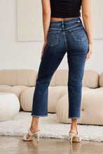 Load image into Gallery viewer, RFM Crop Dylan Plus Size Tummy Control Distressed High Waist Raw Hem Jeans
