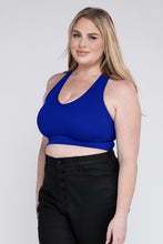 Load image into Gallery viewer, Plus Ribbed Cropped Racerback Tank Top
