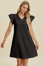 Load image into Gallery viewer, Double Take Full Size Ruffled V-Neck Cap Sleeve Dress

