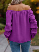Load image into Gallery viewer, Ruched Off-Shoulder Long Sleeve Blouse
