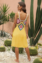 Load image into Gallery viewer, Geometric V-Neck Spaghetti Strap Cover Up Dress
