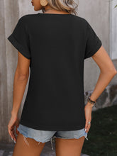 Load image into Gallery viewer, Mandy Cable-Knit Round Neck Short Sleeve T-Shirt
